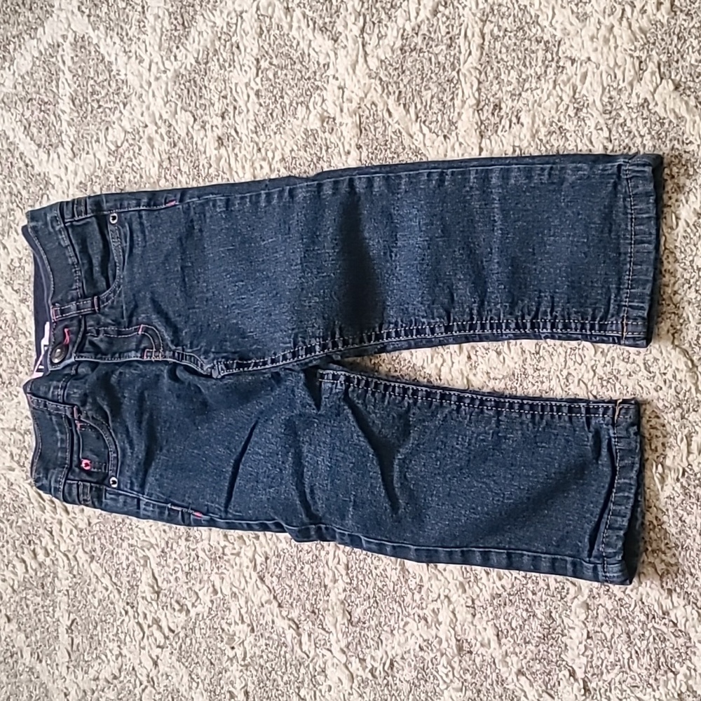 4 for $28 - Lee Girls 2T Dark Blue Jeans with Pink Lining
